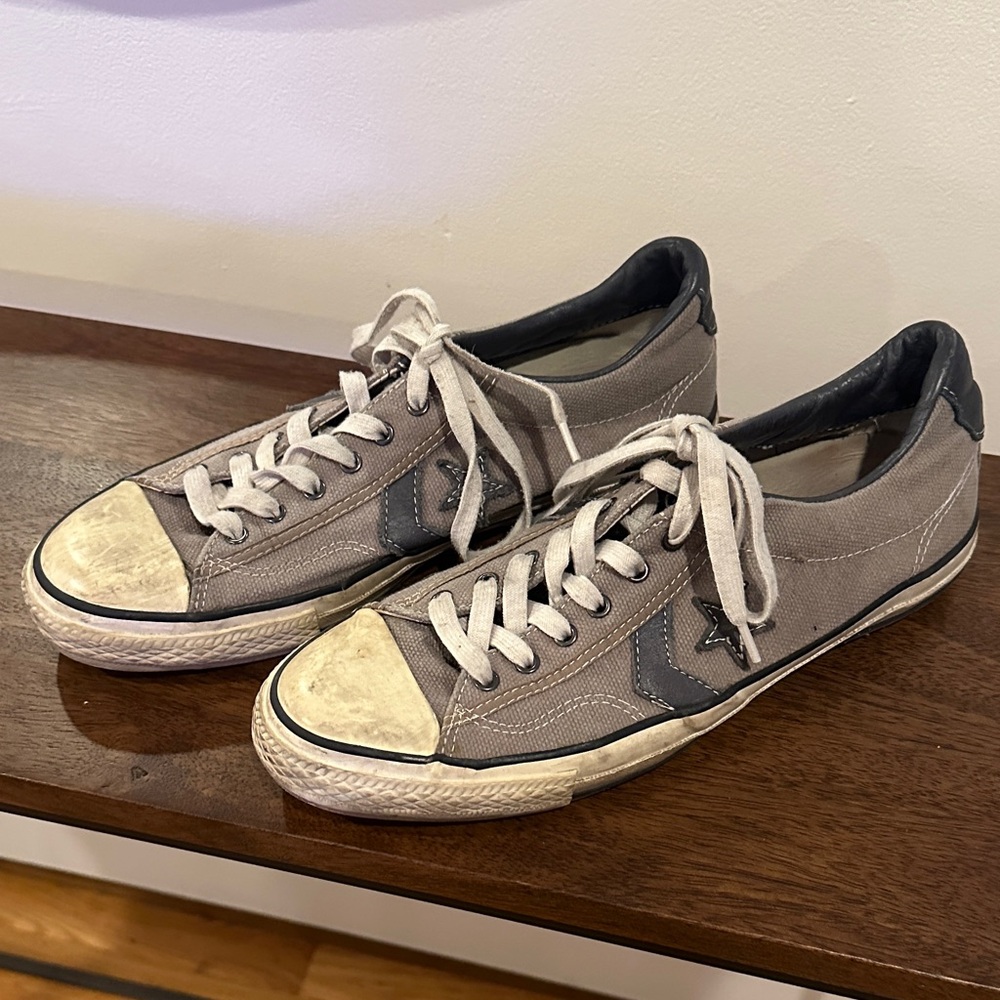 John Varvatos Converse Low Top Gray and Blue Sneakers